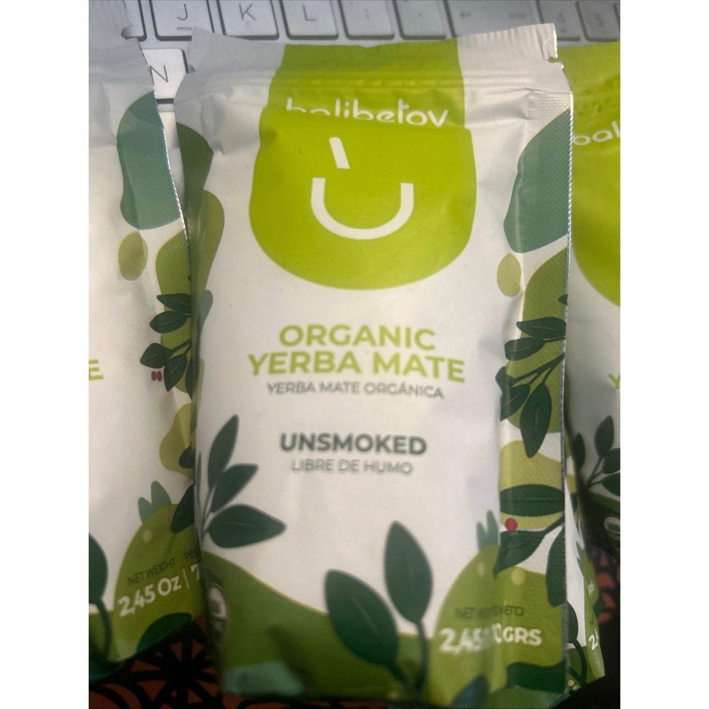Balibetov Organic Yerba Mate Unsmoked Loose Leaf Tea 2.45oz 70g 2 Pack Brazil